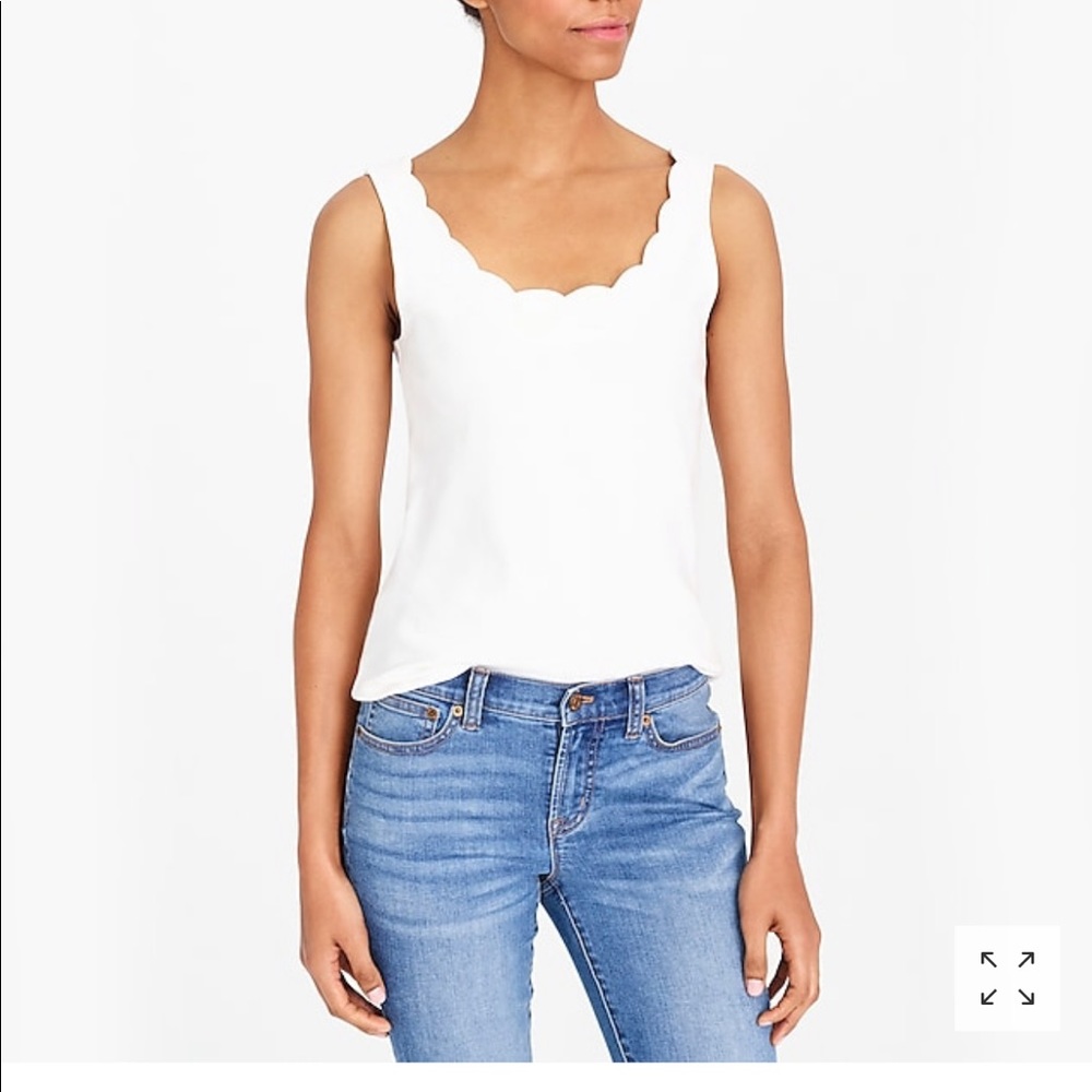 J. Crew Grey Scallop Tank